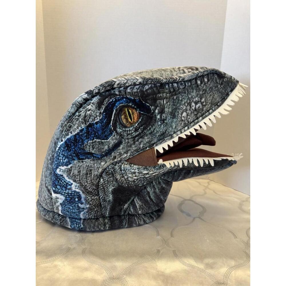 Jurassic World Dan-Dee Big Greeter Head Blue Dinosaur Velociraptor Costume Mask